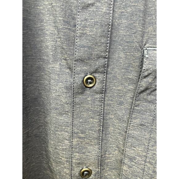 Swiss Tech Shirt Men Size Medium Long Sleeve Button Front Nylon Outdoors Grey - Picture 5 of 6